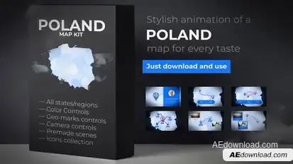 Poland Map - Republic of Poland Map Kit Video Displays template preview