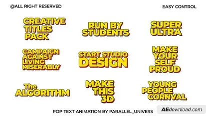 Pop Text Animation | AE Titles template preview
