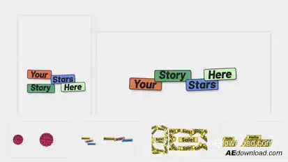 Pop Typography Kit Titles template preview