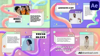 Pop Up Abstract Slides for After Effects Openers template preview