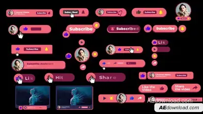 Pop YouTube Subscriber Pack Titles template preview