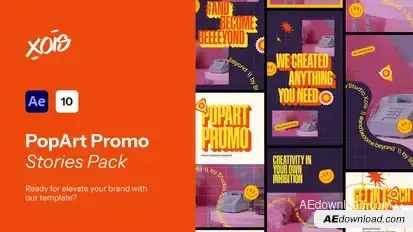 Popart Promo Stories Pack Openers template preview