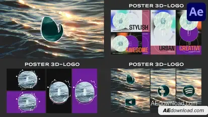 Poster 3D Logo for After Effects Logo Stings template preview