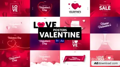 Posters Valentine Elements template preview