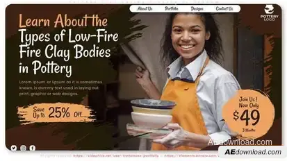 Pottery Clay | Online Classes Slideshow Openers template preview