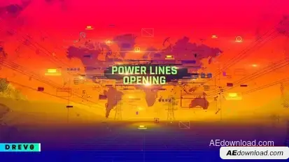 Power Lines Opening/ Energy/ Dynamic/ Economy/ World Map/ Business Promo/ Factory/ Works/ Industry Openers template preview