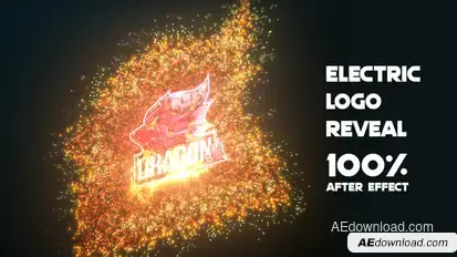 Powerful Electric Particles Logo Logo Stings template preview