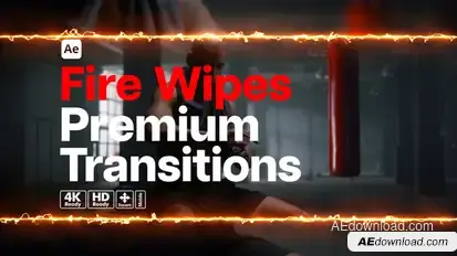 Premium Transitions Fire Wipes Elements template preview