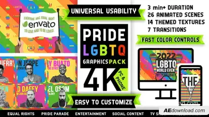 Pride LGBTQ Community Graphics Pack Titles template preview