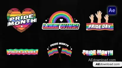 Pride LGBTQ Titles Pack Titles template preview