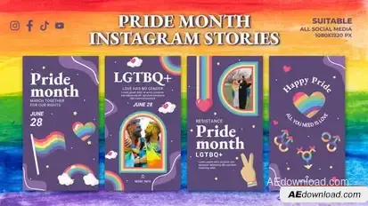 Videohive Pride Month Instagram Stories Openers template preview