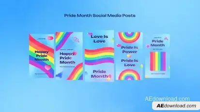Pride Month Social Media Posts Video Displays template preview