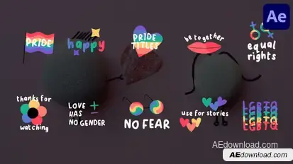 Pride Titles for After Effects Titles template preview