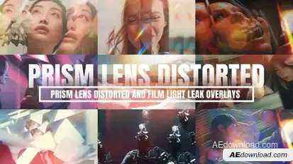 Prism Lens Distorted Effects Film Light Leak Overlays Elements template preview