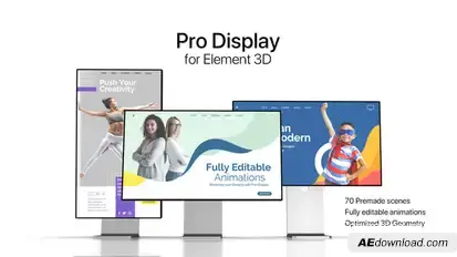 Pro Display for Element 3D Product Promo template preview