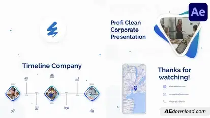 Profi Clean Corporate Presentation for After Effects Openers template preview