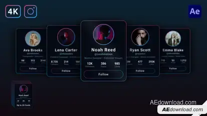 Profile Cards Carousel Openers template preview