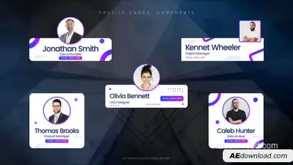 Profile Cards: Corporate Elements template preview