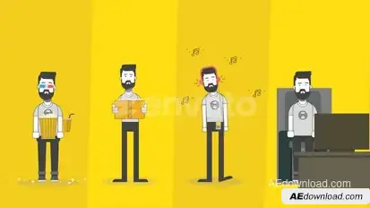 Promotional 2D Character Explainer Promotional Video Elements template preview