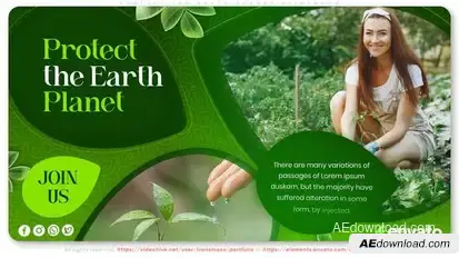 Protect the Earth Planet Slideshow Video Displays template preview