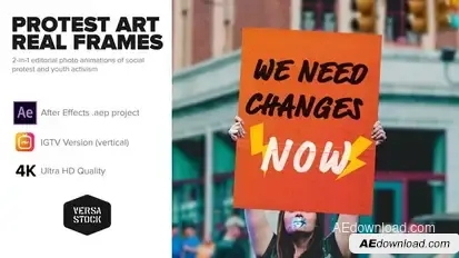 Protest Art Real Frames Video Displays template preview