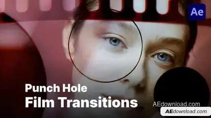 Punch Hole Film Transitions Elements template preview