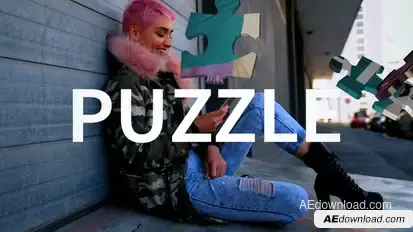Puzzle Media Reveal Video Displays template preview
