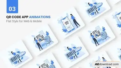 Qr Code App Animation - Flat Concept Openers template preview