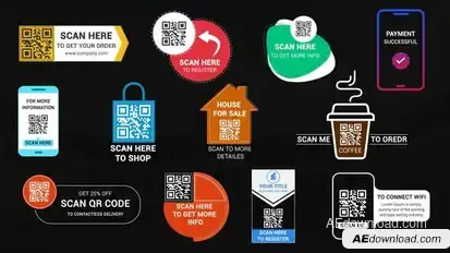 QR Code Titles & Openers Video Displays template preview