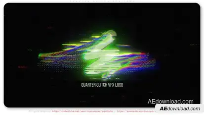 Quarter Glitch VFX Logo Logo Stings template preview
