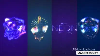 Quick Neon Logo Reveal Logo Stings template preview