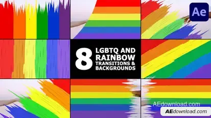 Rainbow And LGBTQ Transitions And Backgrounds | After Effects Elements template preview