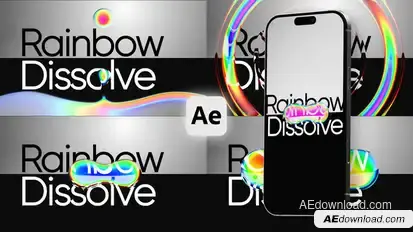 Rainbow Color Dissolve Glitch VHS Transitions broadcast-packages template preview