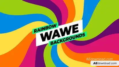 Rainbow Wave Backgrounds Elements template preview