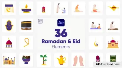Ramadan & Eid Elements For After Effects Elements template preview