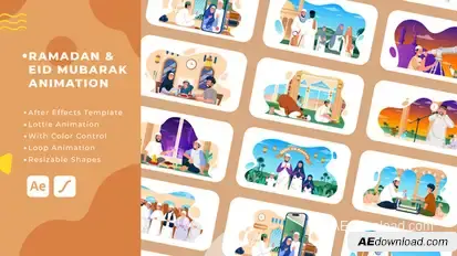 Ramadan & Eid Mubarak Animation | After Effects Elements template preview