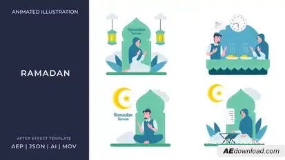 Ramadan Animated Illustration | After Effects Ramadan Free Templates template preview