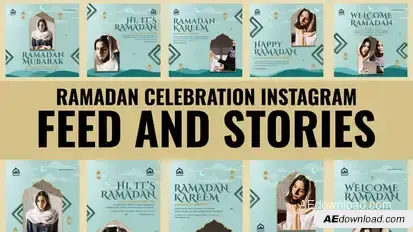 Ramadan Celebration Feed and Stories Instagram Openers template preview