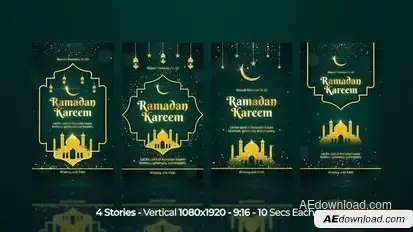 Ramadan Kareem Eid Mubarak Instagram Stories Openers template preview