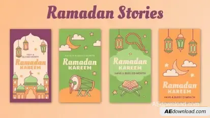 Ramadan Stories TikTok Reels Openers template preview