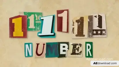 Ransom Letters - 1 Number Elements template preview