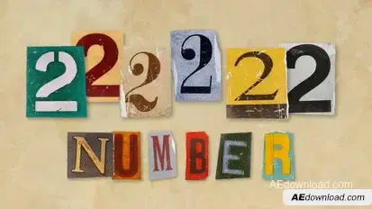 Ransom Letters - 2 Number Elements template preview