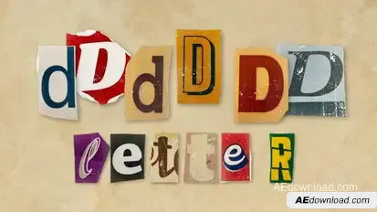 Ransom Letters - D Letters Elements template preview