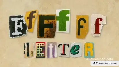 Ransom Letters - F Letters Elements template preview