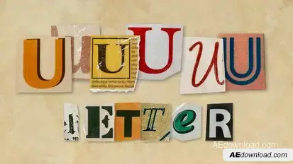 Ransom Letters - U Letters Elements template preview