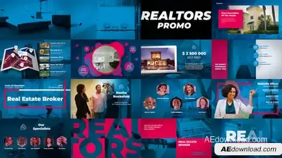 Real Estate Broker - Realtors Promo Video Displays template preview