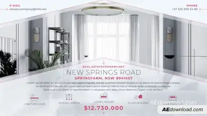 Real Estate Clean Slides Video Displays template preview