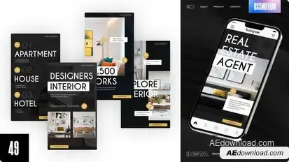 Real Estate Instagram Stories Video Displays template preview