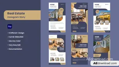 Real Estate Instagram Story Elements template preview