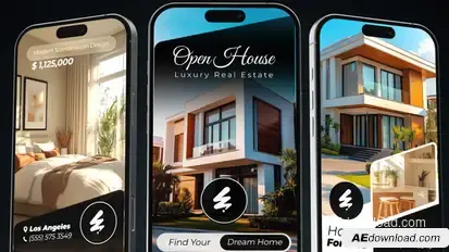 Real Estate Listing Promo Video Displays template preview